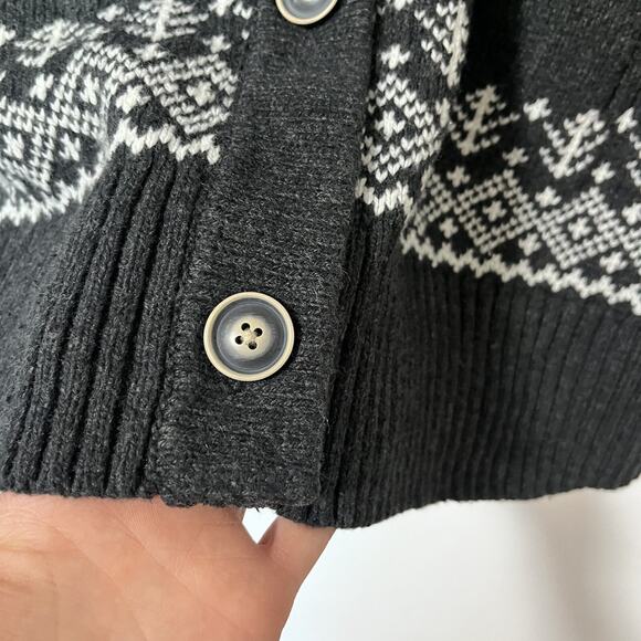Eddie Bauer Fair Isle Wool Blend Cardigan Sweater Size XXL Black Cabincore - Picture 4 of 9